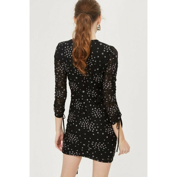Topshop Womens Star Ruched Lace Dress - Picture 2 of 6